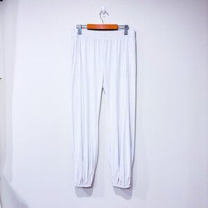 NORMA KAMALI White fluid jogger pants | minimalist stretch | Small